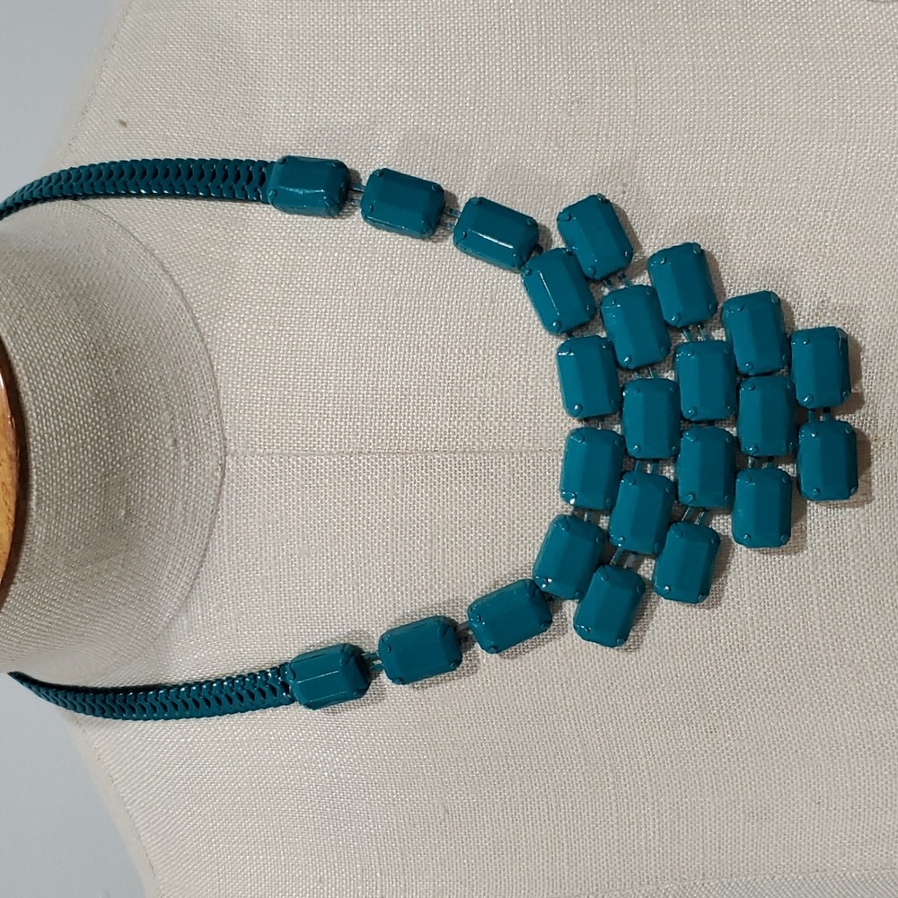 Vibrant Teal Bib Statement Necklace